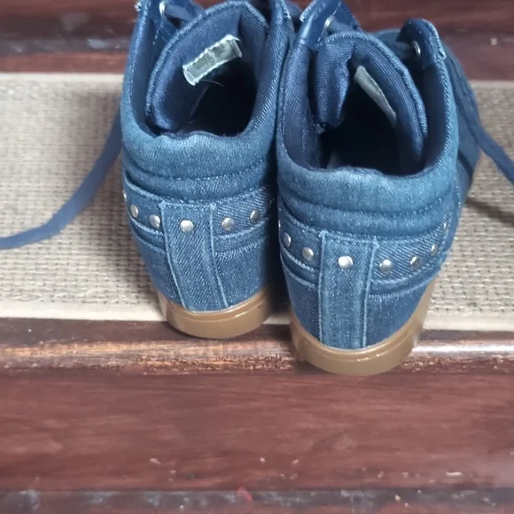 Guess Women Denim High-Top Sneakers Size 7.5M - Picture 5 of 12
